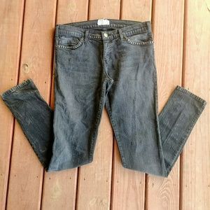 Current/Elliot Black Wash Studded Skinny Jeans